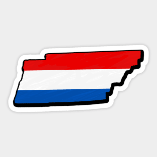 Red, White, and Blue Tennessee Outline Sticker